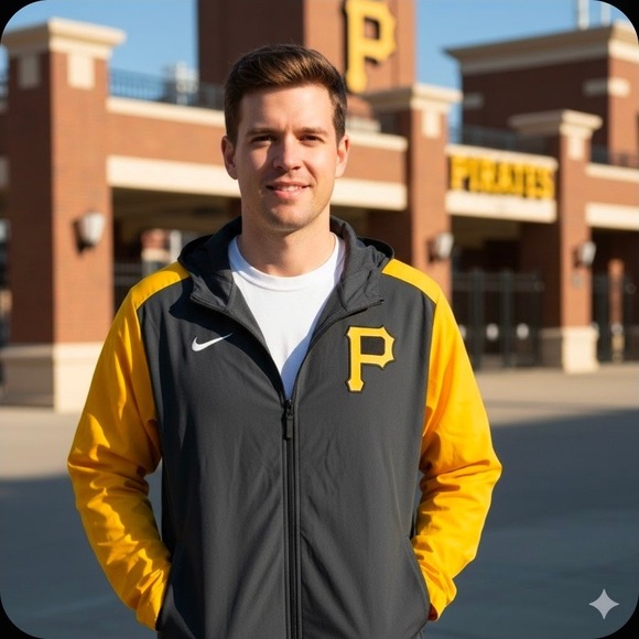 Nike Pittsburgh Pirates Therma-Fit Full Zip Baseball Jacket 3XL‎ Anthracite Gold